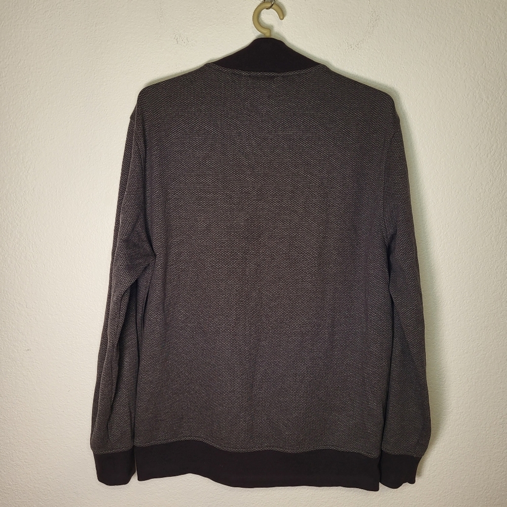 Linksoul Full Zip Herringbone Pattern Sweater Siz… - image 2